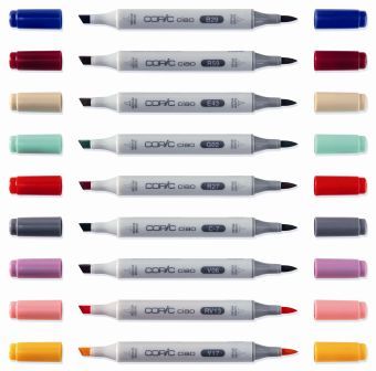 Copic pens 7 different colours 